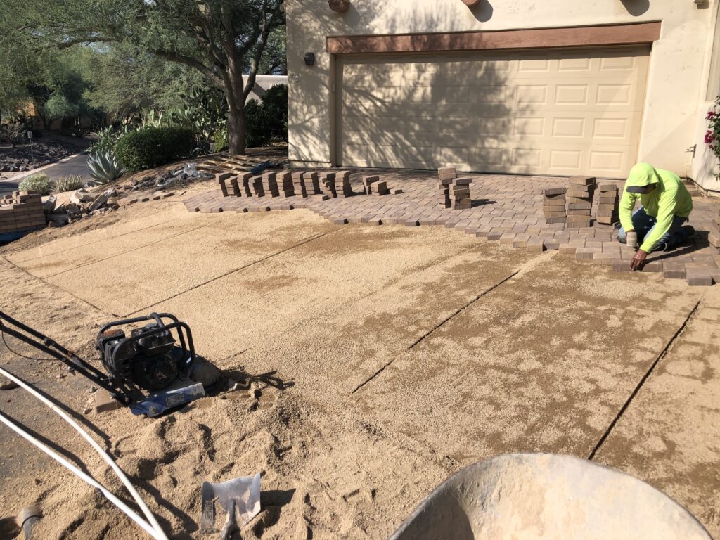 driveway in North Scottsdale during renovation