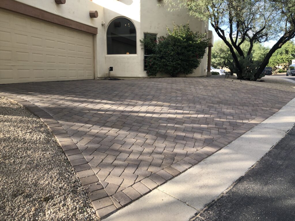driveway in North Scottsdale after brick paver installation