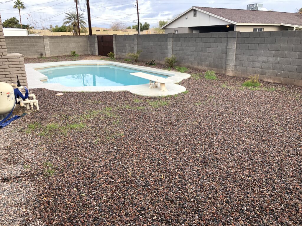 Tempe back yard before outdoor living space renovation