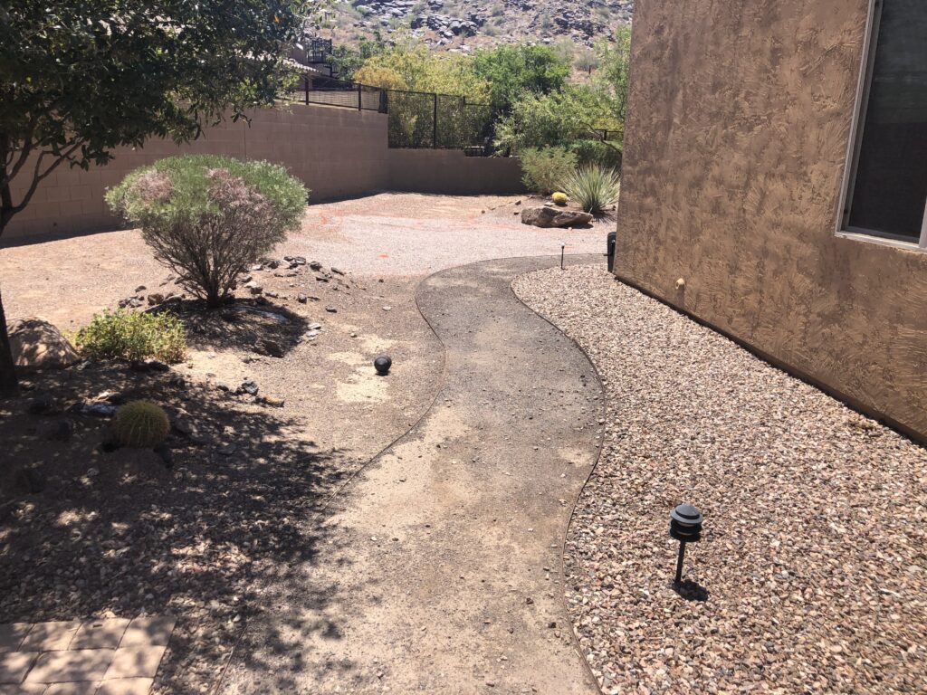 residential property Phoenix back yard before landscape design and installation